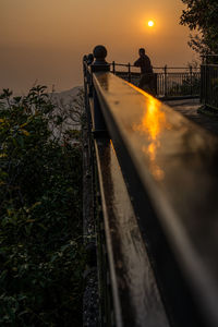 High angle view of railroad track