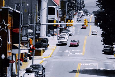 Cars parked on street