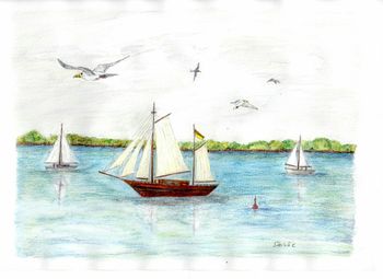 Boats in sea