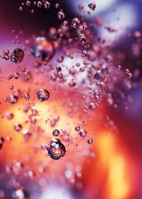 Full frame shot of water drops on orange