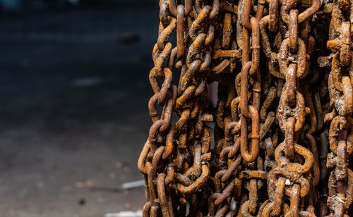 Close-up of rusty chain