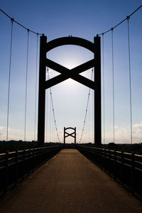 View of suspension bridge against sky