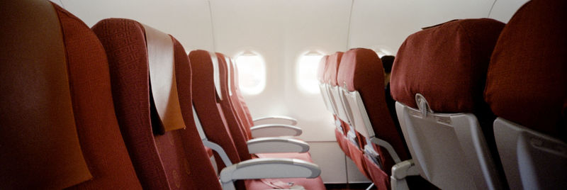 Close-up of empty seats