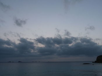 Scenic view of sea and cloudy sky