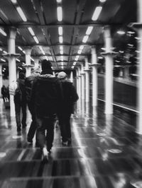 Blurred motion of subway train