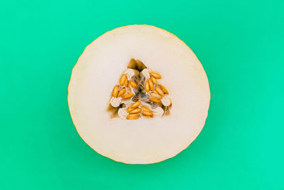 High angle view of breakfast on white background