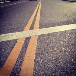 Road marking on road