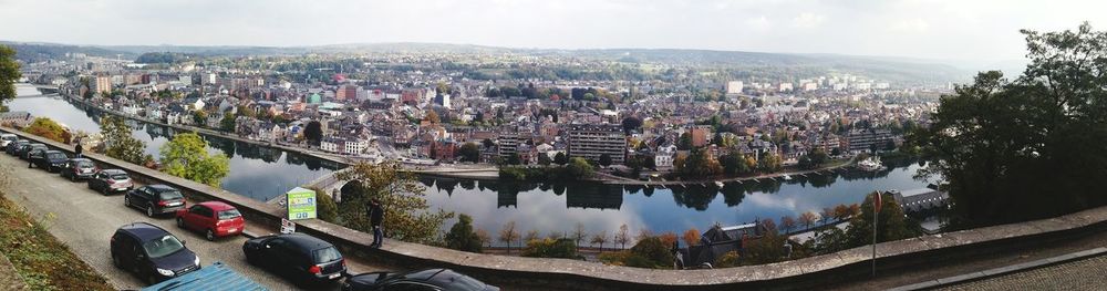 Cityscape with river in foreground