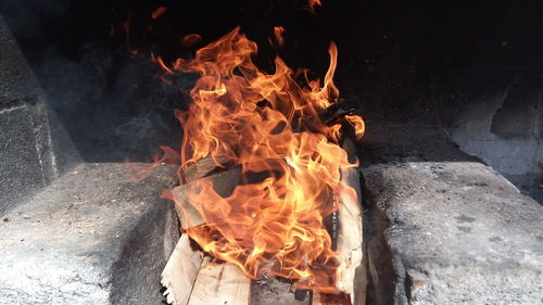 Close-up of bonfire
