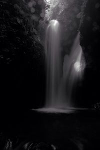 Water flowing through rocks