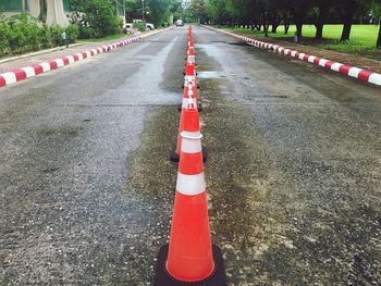 Road sign on street