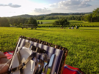 Scenic view of field against sky. arrington vineyards picnic 