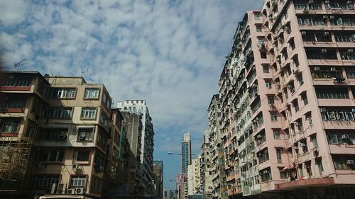 Low angle view of buildings in city