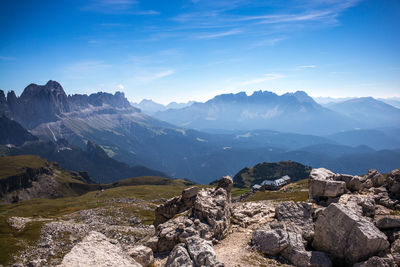 Scenic view of mountains against sky