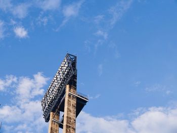 Low angle view of tower against sky