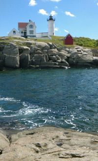 Lighthouse in sea