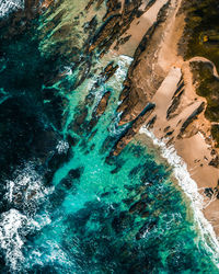 Aerial photograph of the dramatic coastline and turquoise waters of la jolla, california