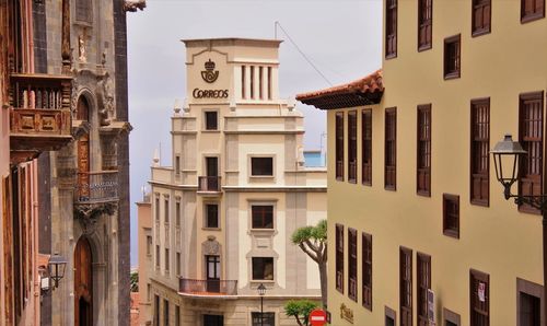 Low angle view of buildings in city