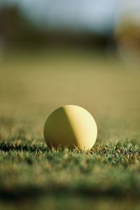 Close-up of ball on field