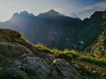 Scenic view of mountains against sky