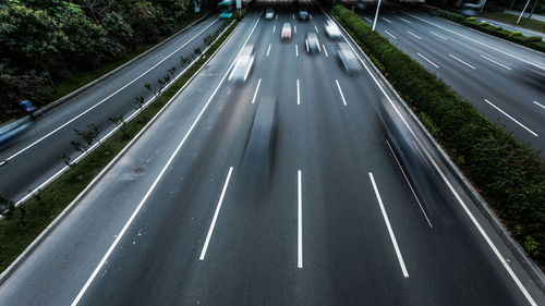 High angle view of road