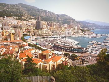 High angle view of town