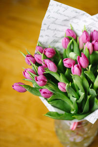 Close-up of pink tulip