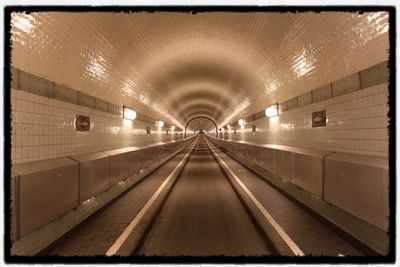 Empty road in tunnel