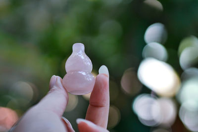 Cropped hand of person holding bottle