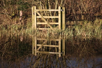 Wooden structure in grass