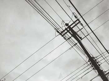 Low angle view of electricity pylon