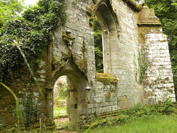 Stone wall of old building