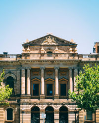 Low angle view of historical building against sky