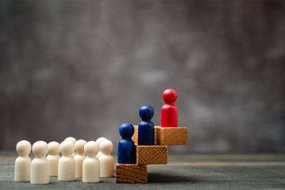 Close-up of toys on table