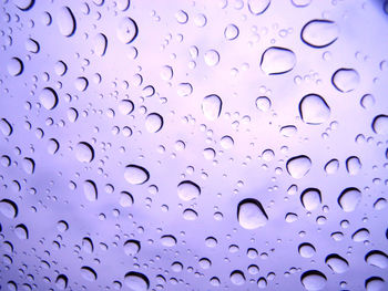 Close-up of water drops on glass