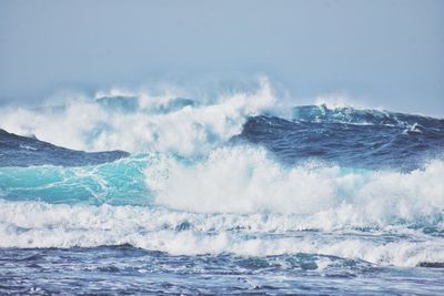 Atlantic ocean waves on fuerteventura canary island in spain