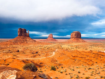 Rock formations on landscape against sky, monument valley 