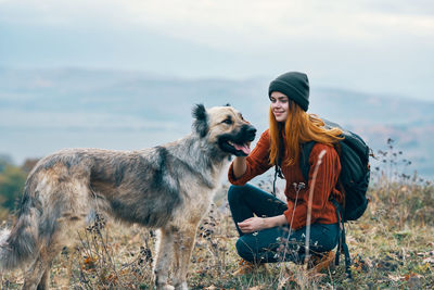 Young woman with dog