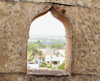 Close-up of hole on wall