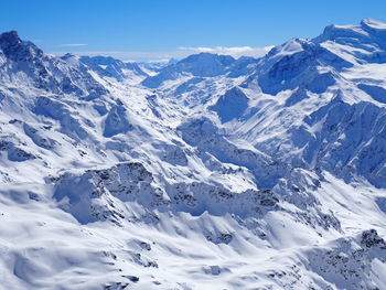 Scenic view of snowcapped mountains