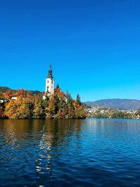 Scenic view of bled castle, slovenia