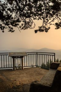 Scenic view of sea against clear sky at sunset