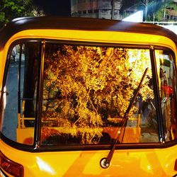 Close-up of yellow car window