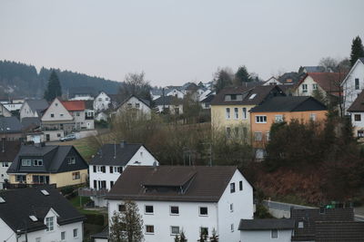 High angle view of townscape against sky