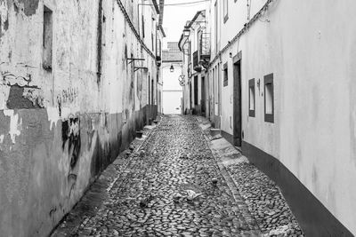 Narrow alley along buildings