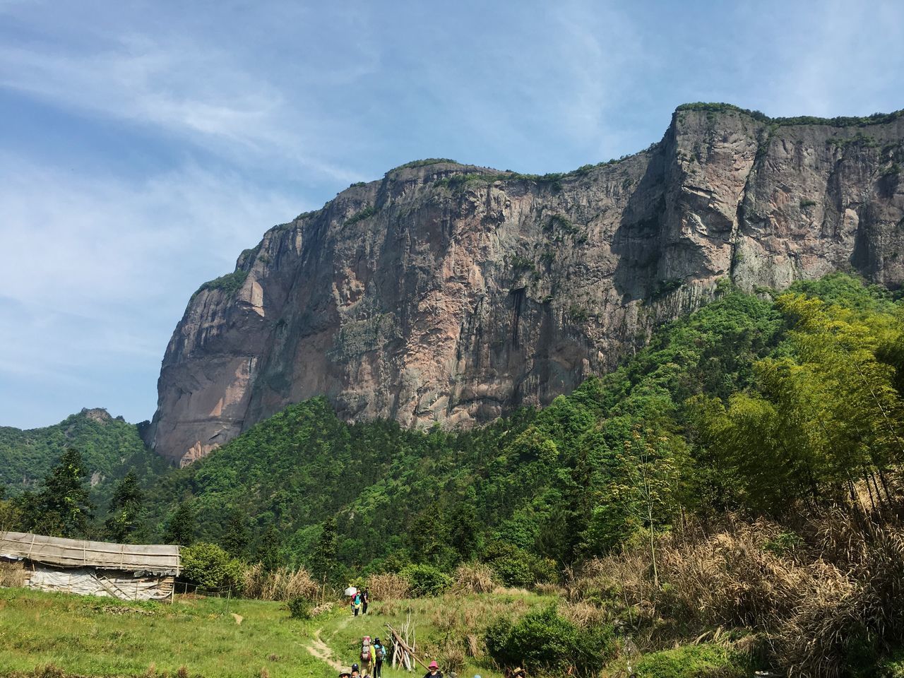 rock formation, tranquility, tranquil scene, sky, rock - object, scenics, mountain, cliff, beauty in nature, nature, landscape, geology, grass, rock, rocky mountains, physical geography, non-urban scene, eroded, tree, travel destinations