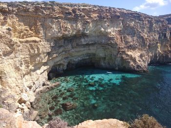 Rock formations by sea