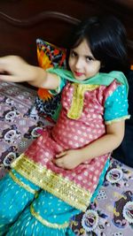 Happy girl in traditional clothing