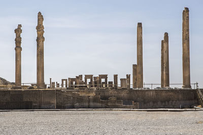 Panoramic view of historical building against sky persepolis history iran shiraz 