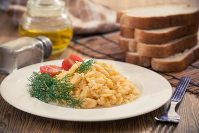 Close-up of meal served in plate